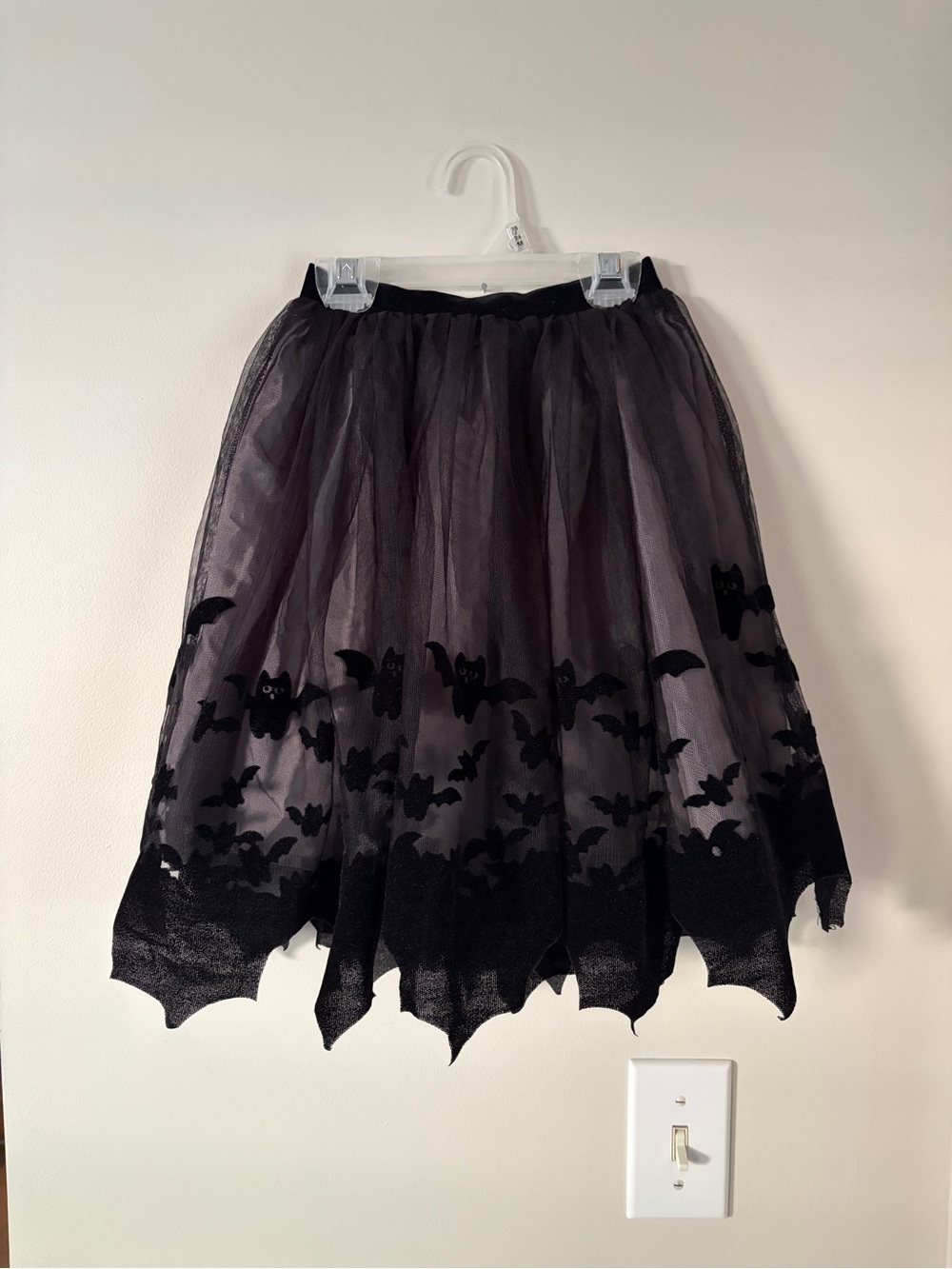 H&M Halloween Girls Skirt Black Bats Tulle